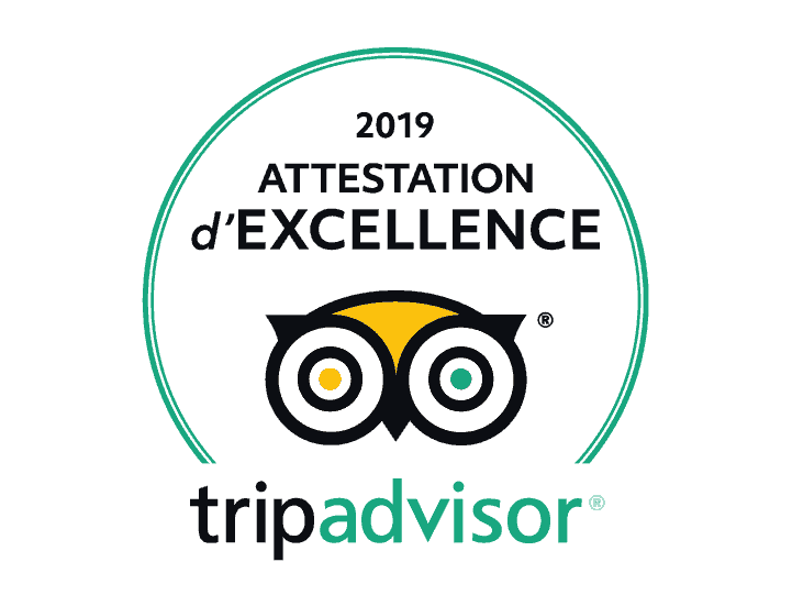 Certificat d'excellence 2019 par Trip Advisor